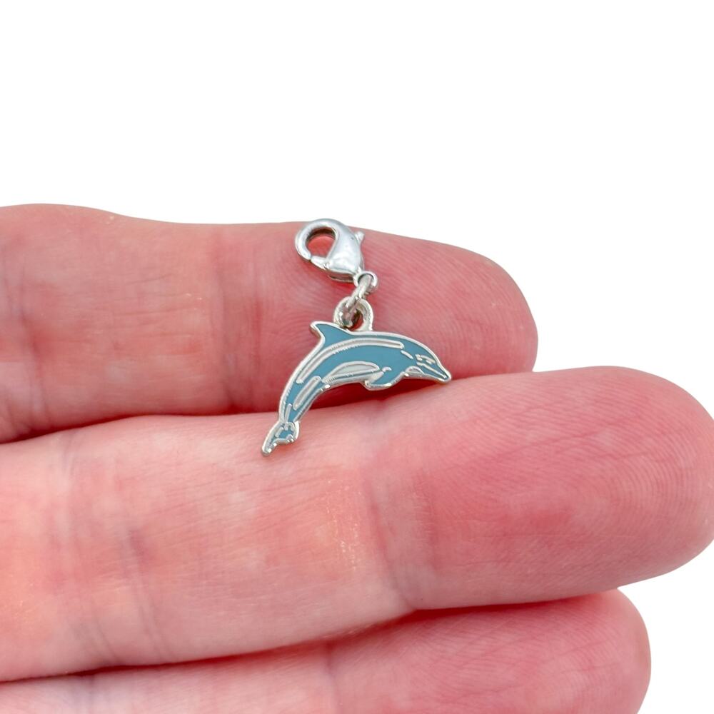 Vintage Sterling Silver 925 Enamel Dolphin Charm